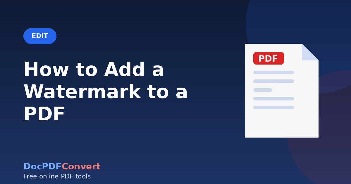How to Add a Watermark to a PDF