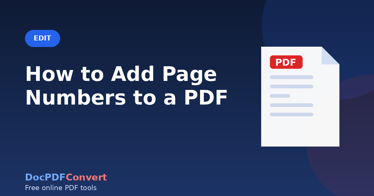 How to Add Page Numbers to a PDF