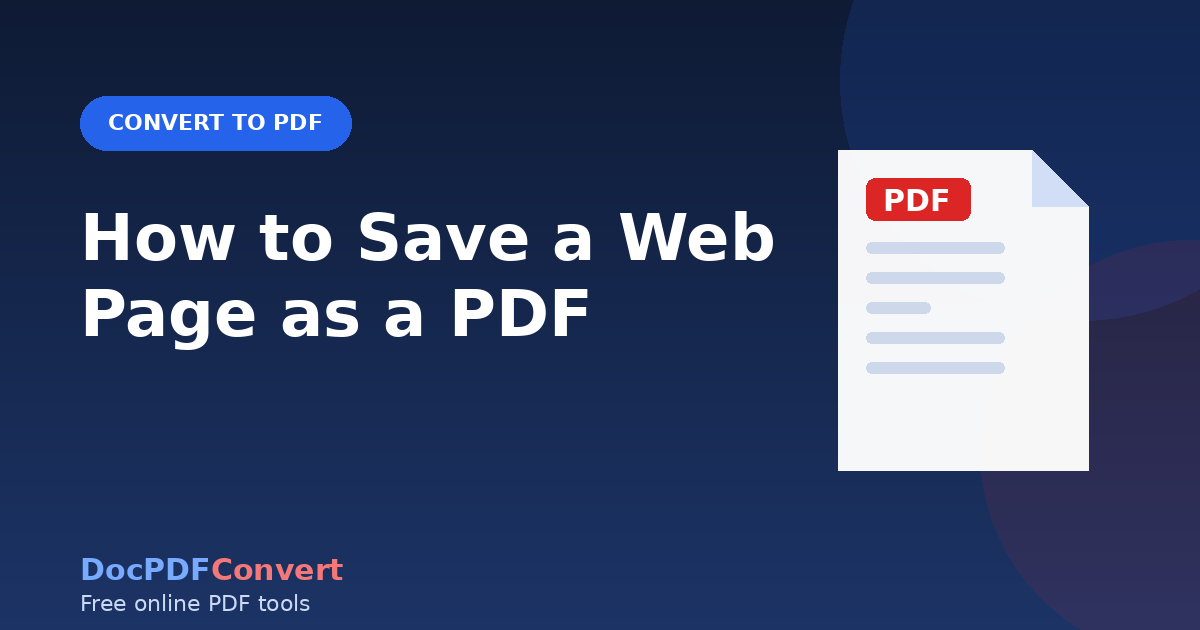 How to Save a Web Page as a PDF