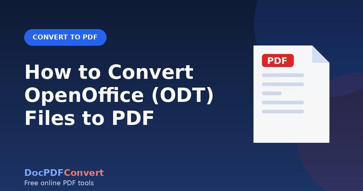 How to Convert OpenOffice (ODT) Files to PDF