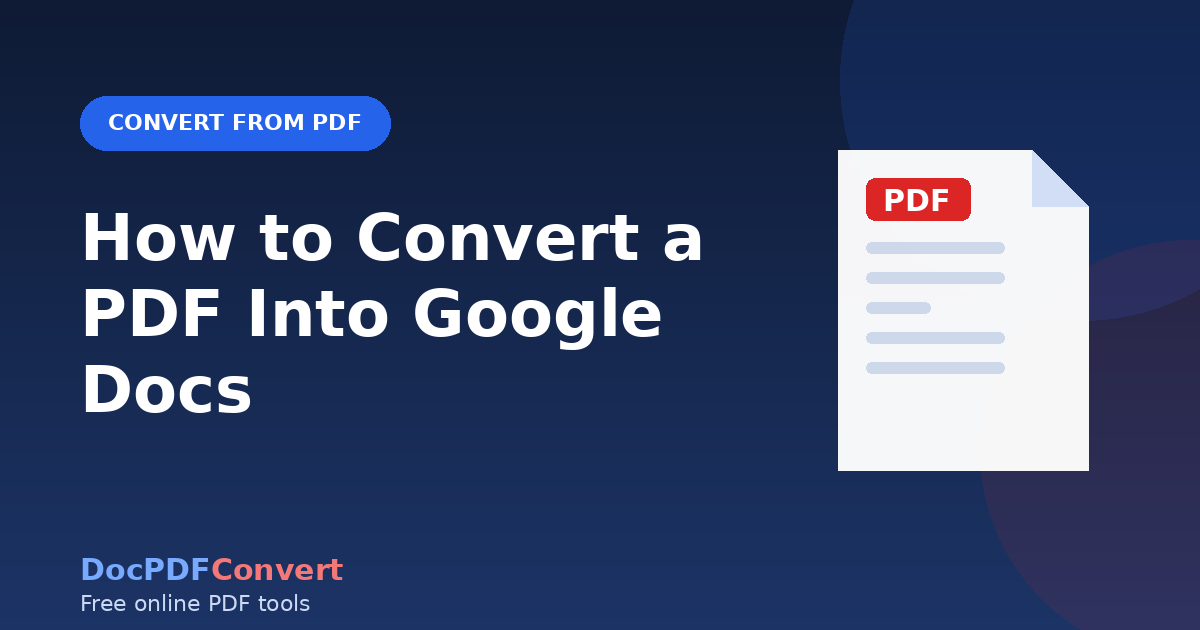 How to Convert a PDF Into Google Docs
