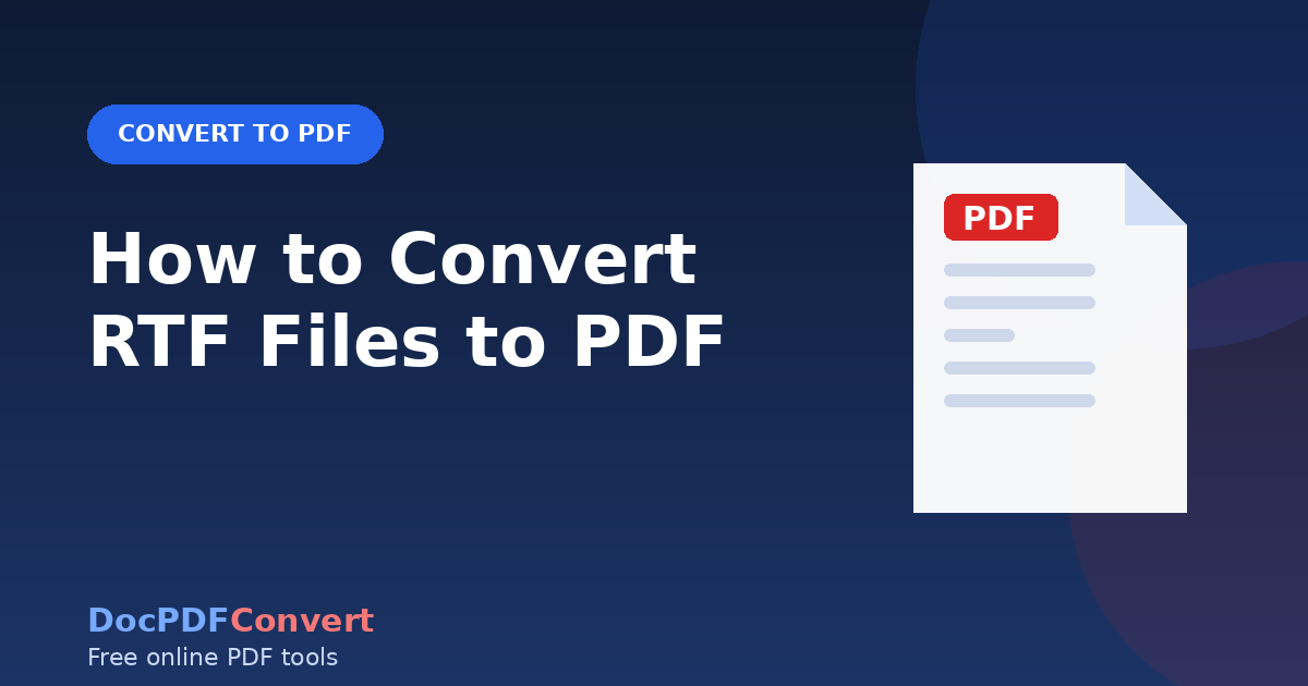 How to Convert RTF Files to PDF