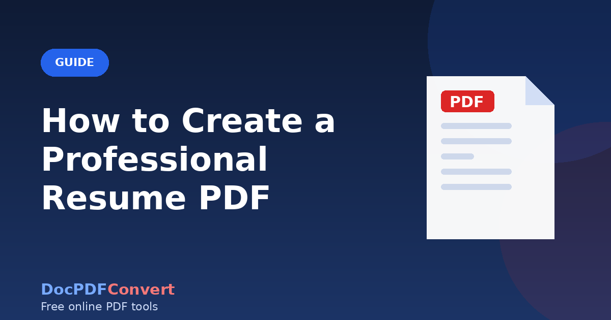 How to Create a Professional Resume PDF