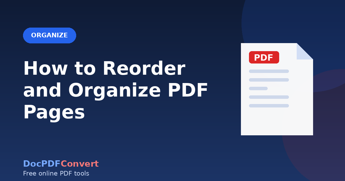 How to Reorder and Organize PDF Pages