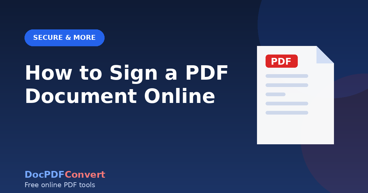 How to Sign a PDF Document Online