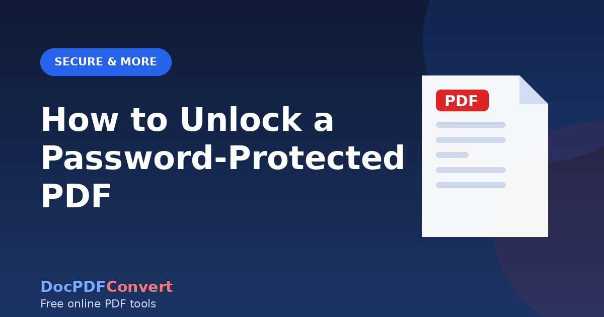 How to Unlock a Password-Protected PDF