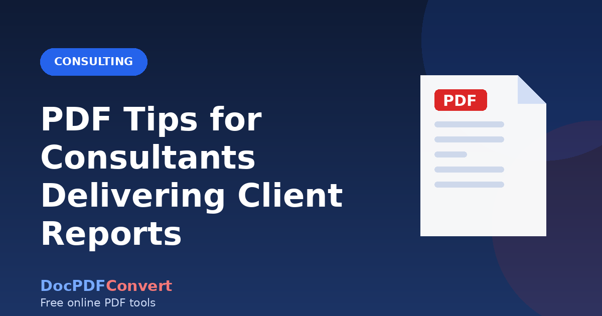 PDF Tips for Consultants Delivering Client Reports